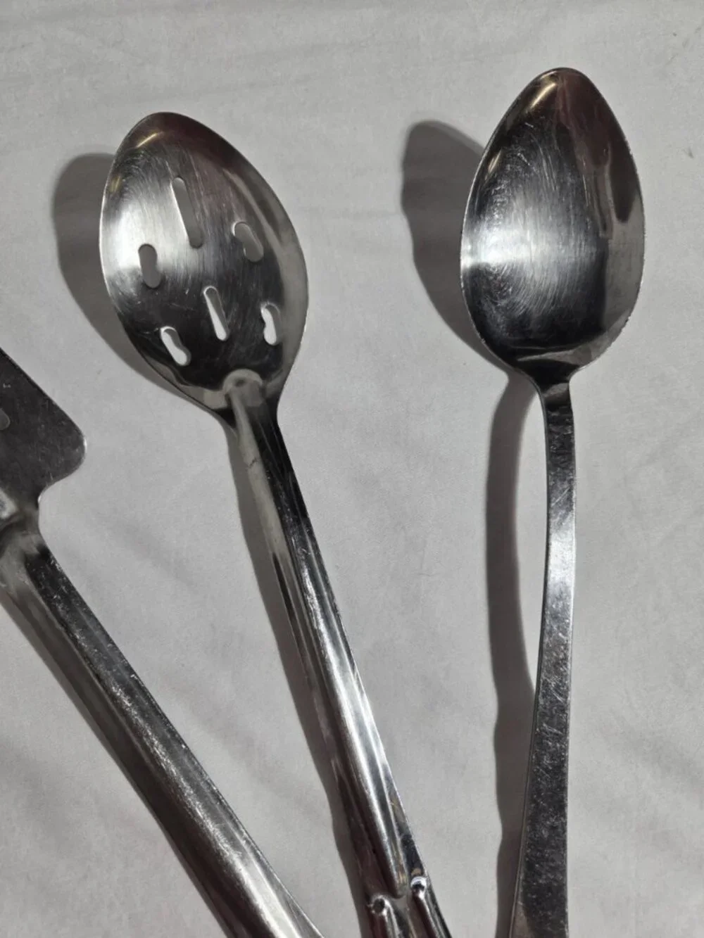 Vintage Stainless Steel Kitchen Utensil Set Spatula Slotted Solid Serving Spoon